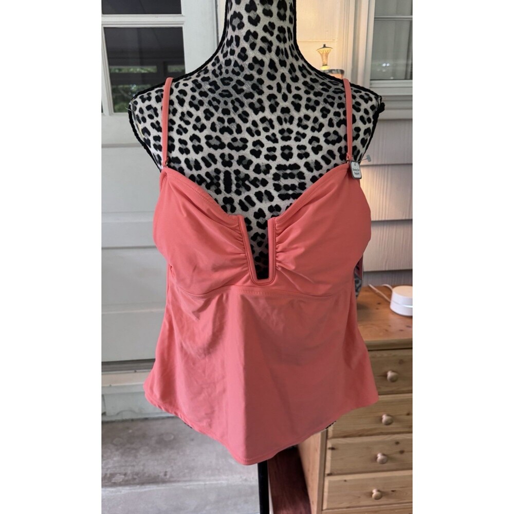 Time and Tru U Wire Tankini Top Swimwear Bathing Suit Top Orange XL 16-18 New